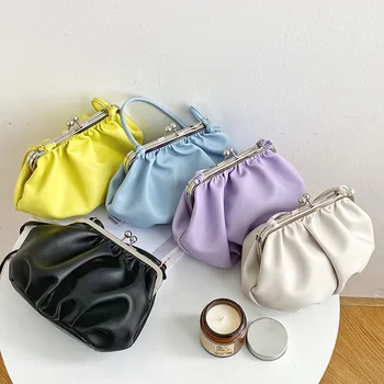 

Fashion Pleated Crossbody Bag for Women 2020 Clutch Shoulder Bag Purse Designer Cloud Handbags Hobos PU Leather Messenger Bag
