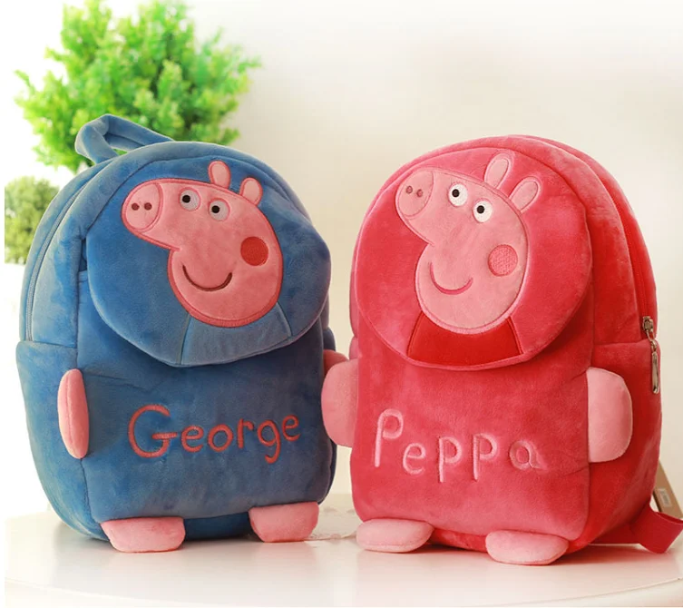 

Genuine Peppa Pig Plush Backpack Toy Bag Cartoon Kids Mini Children's Action Figures Gifts boy Girl Baby Bags Birthday Gift
