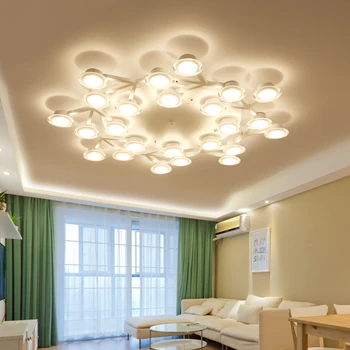 

Nordic Rotatable Led Ceiling Lights Metal Living Room Led Ceiling Lamp Acrylic Bedroom Led Ceiling Light Fixtures LED Bulbs GU10