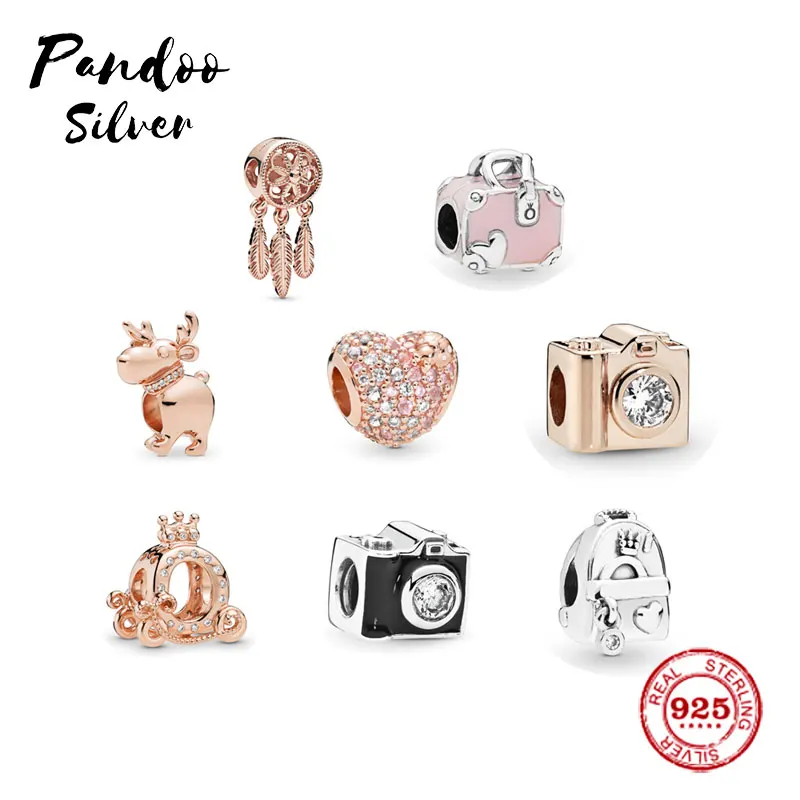 

Fashion Charm Sterling Silver Original 1:1 Copy,Dream catcher Dangle Charm,Happy Reindeer Charm DIY Bracelet Jewelry Gift