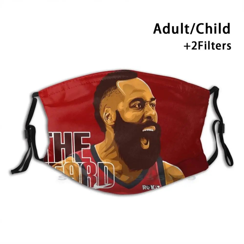 Джеймс Харден дизайн анти-Пылевой фильтр смываемая маска для лица детей борода |