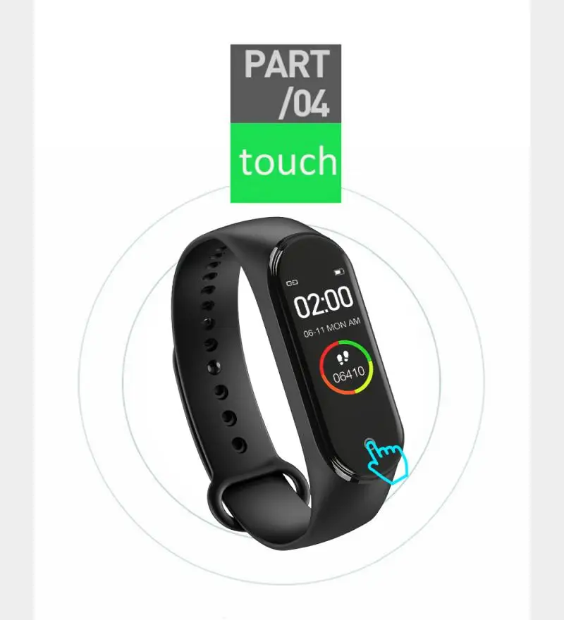 Умный Браслет M4, цветной экран, Bluetooth, информация о звонках, толчок, пульсометр, шаг, упражнения, Ip67, водонепроницаемый, спортивные шагомеры