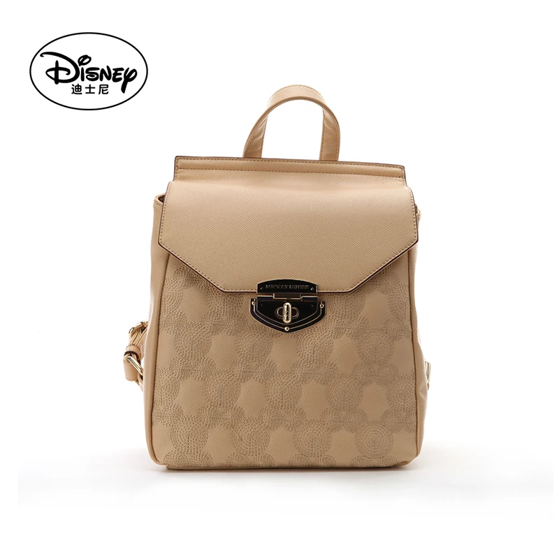Disney Mickey женский рюкзак, персонализированный Рюкзак, кожаный женский рюкзак для путешествий, женский роскошный рюкзак, дизайнерский школьный рюкзак для девочек - Цвет: Khaki