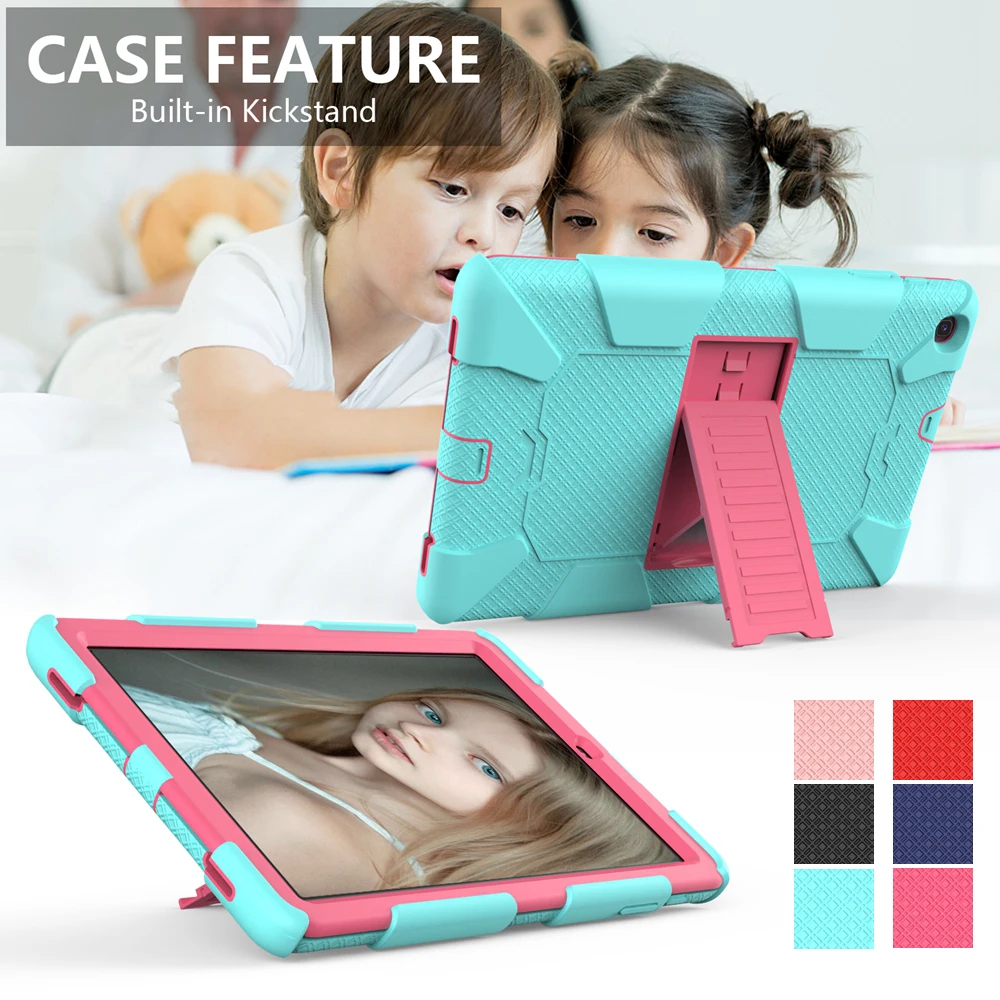 

Shockproof Silicon PC Hybrid Stand Kids Safe Tablet Cover For Samsung Galaxy Tab A 10.1 2019 SM-T510 SM-T515 T510 T515 Case