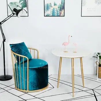 

Nordic wrought iron sofa cafe business hotel sofa chair clothing store network red reception single sofa