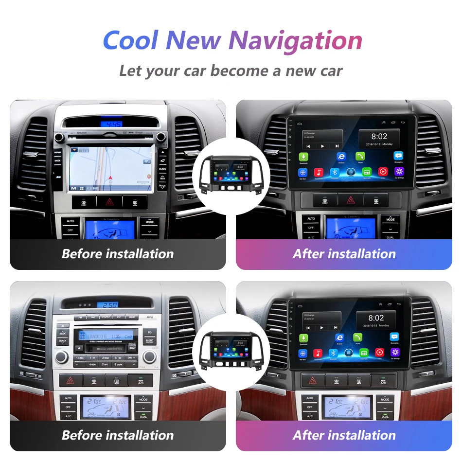 Cheap Jansite Android car radio for Hyundai Santa Fe 2006 2007 2008 2009 2010 2011 2012 Multimedia player 4G WIFI Mirror link FM AM 2