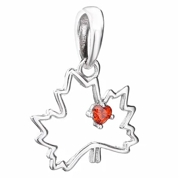 

New 925 Sterling Silver Necklace Openwork Canada Maple Leaf With Crystal Necklace For Women Wedding Gift Fine Jewelry