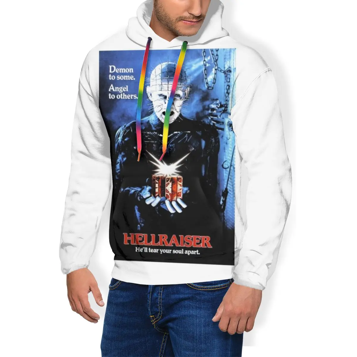 Hellraiser Толстовка Hellraiser толстовки белый полиэстер пуловер Толстовка уличная Мужская Длинная зимняя Толстовка