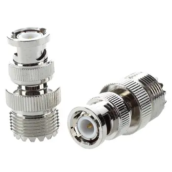 

New 2 Pcs BNC Male Plug to UHF SO239 Female RF Coaxial RF Connector