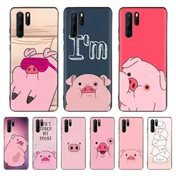 Милый розовый Kawai Pig черный чехол для телефона huawei mate 30 20 10 P30 P20 P10 Pro Lite P Smart Z 2019 роскошный Coque Shell