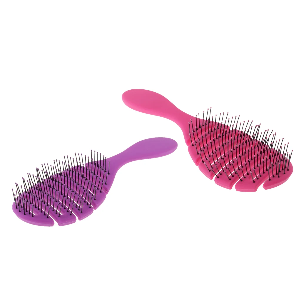 2x Adults Massage Scalp Hair Brush Combs Reduce Frizz Breakage Wet Dry Hair