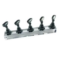 Nail Art Display Stand with Magnetic Tips and Holder Set, Chessboard Design, White and Black, 5-Piece Kit (Plating dark green)
