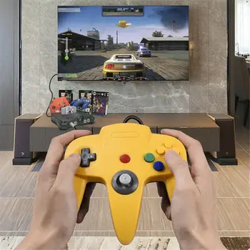 

Hot Sale N64 Game Controller Sensitive Joystick Gamepad Long Wired Nintendo Switch Gamepads For Classic Nintendo 64 Console Game