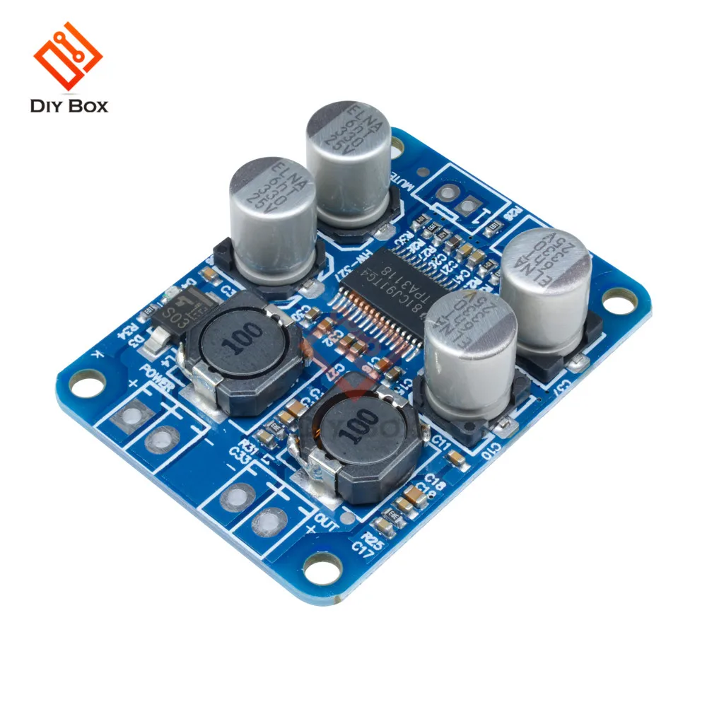 

TPA3118 Mono Amplifier Board 60W DC 8-24V Digital Audio PBTL Power AMP 4-8 Ohms Replace TPA3110 for Speakers