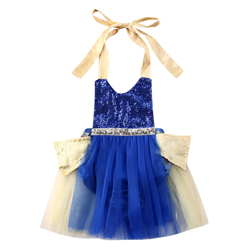 Emmababy Infant Toddler Baby Girl Outfit Mesh Patchwork Bandage Fashion Bodysuit Tutu Dress Clothes