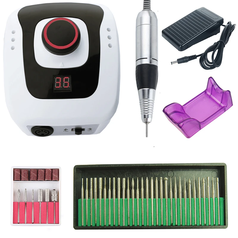 

30W 35000/20000 RPM Electric Nail Drill Machine Bit Set for Manicure Pedicure Milling Cutter Polishing Strong Equipment Tool Kit