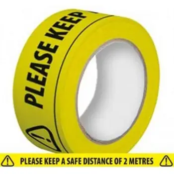 

Please Keep A Safety Distance of 2 Meters Floor Tape 33mx48mm Distancing Sticker X6HB