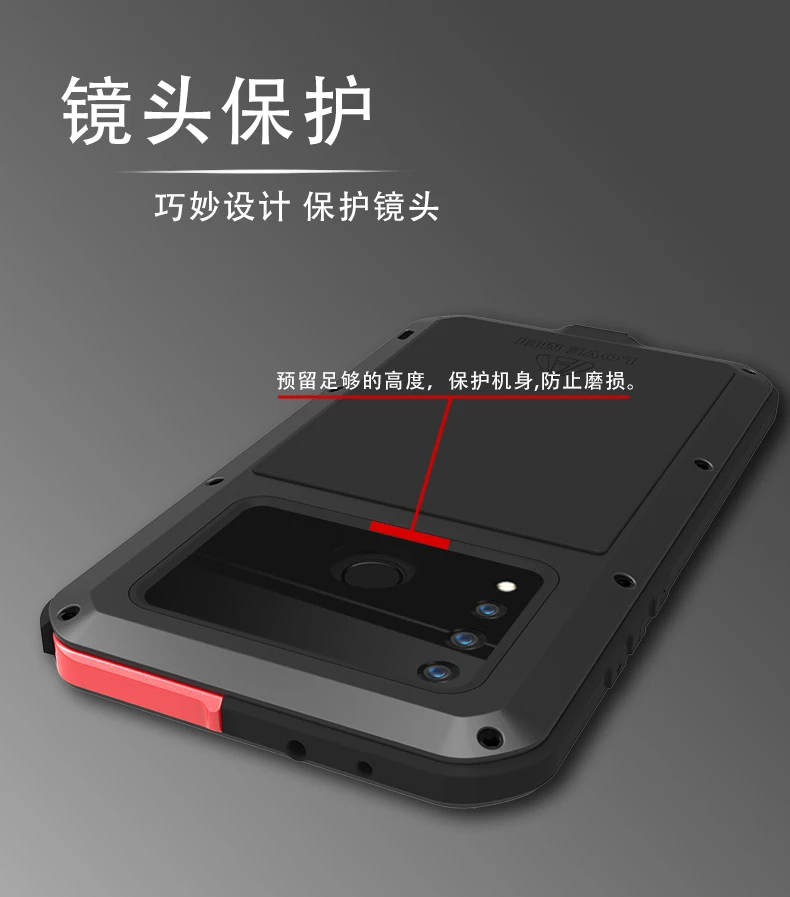 LOVE MEI Алюминиевый металлический чехол для huawei Nova 4, защитный противоударный водонепроницаемый чехол, чехол Fundas+ Gorilla glass, новинка