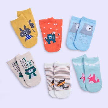 

Cotton Baby Socks Newborn Floor Socks kids Short Socks Silica gel anti-skid Cartoon animal design children socks