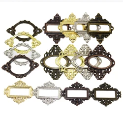 5pcs Decorative Furniture Cabinet Drawer Box Case Iron Metal Tag Label Pull Frame Handle File Name Card Holders Decor New