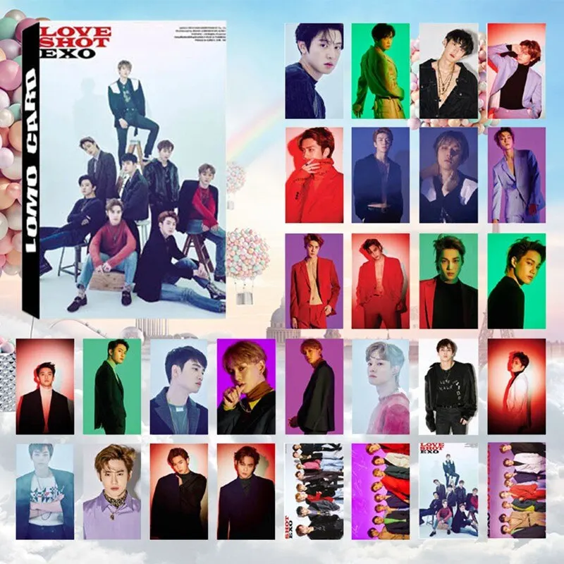 30 шт./компл. альбом KPOP EXO самодельная бумага Lomo карты фото плакат в виде карты фотостудии игрушек, для подарка, для фанатов