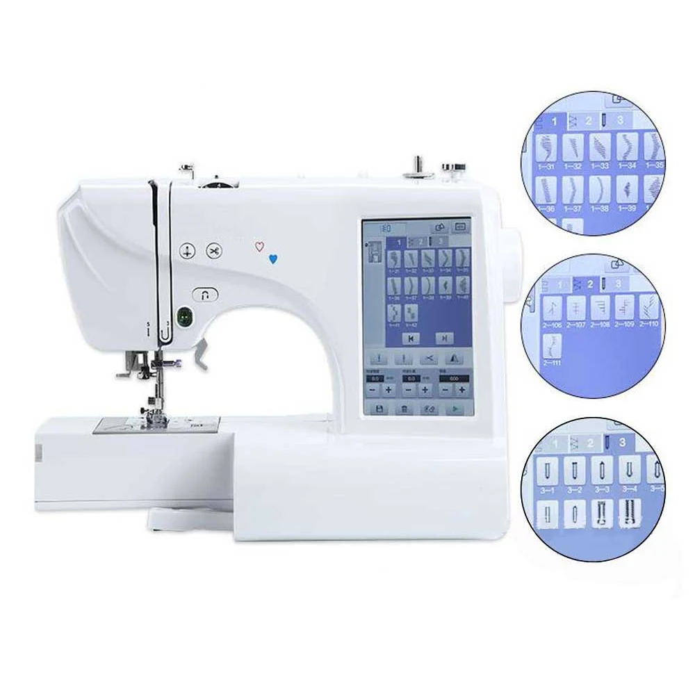 INNE Embroidery Machine Computerized Automatic Sewing Professional Digital Pattern DIY Multifunction LCD Screen