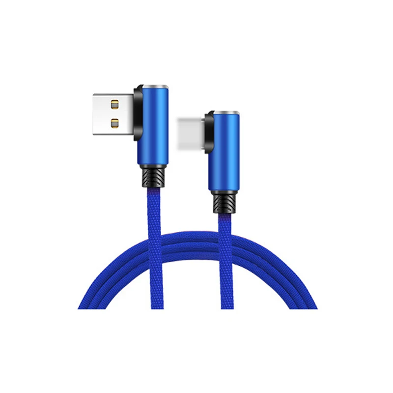 Micro USB кабель 2.4A быстрое зарядное устройство USB шнур 90 градусов локоть Nylona кабель для передачи данных с оплеткой для samsung Xiaomi iphone Android телефон - Цвет: Color 4