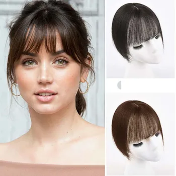 

HOUYAN Real hair 3D air bangs wig female net red fake bangs naturally stay on top of the sea head replacement cover seamless wig