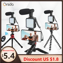 Shoe-Phone-Holder Microphone Vlog-Tripod Led-Light Remote-Control DSLR Orsda for Mini