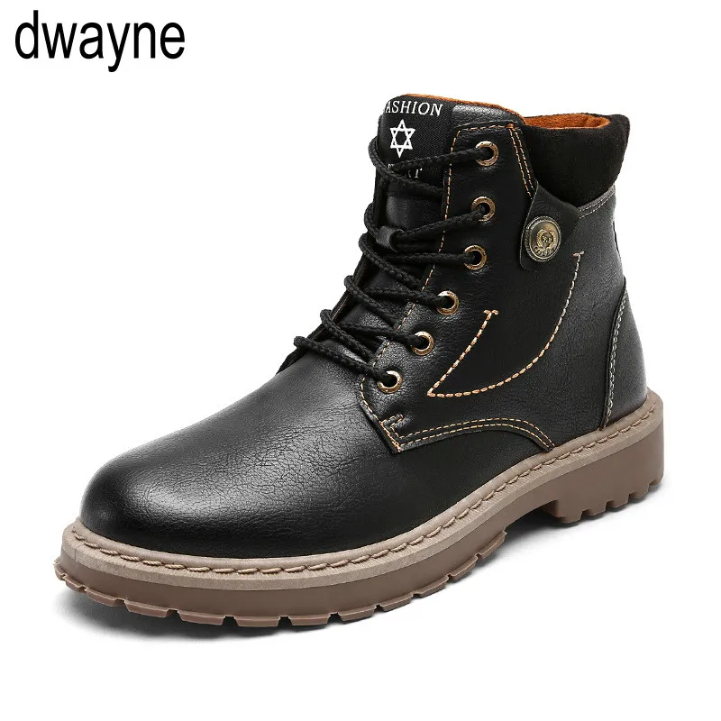 

Mens Boots Autumn Winter Pu Leather Motorcycle Boots Fashion Outdoor Ankle Work Boots Hot Sale