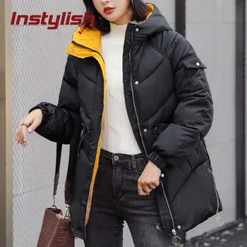 

Instylish Fashion Loose Parkas Women Winter Korean Thick Cotton Padded Jackets Streetwear Overcoats Plus Size Harajuku Outwear