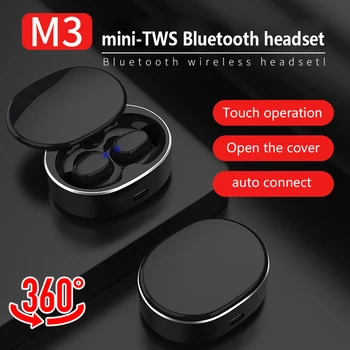 

Lark Brand M3 Mini Bluetooth Earphones 360 ° Rotating Slide Wireless 5.0 Binaural Smart Touch Magnetic Charging Earbud Headsets