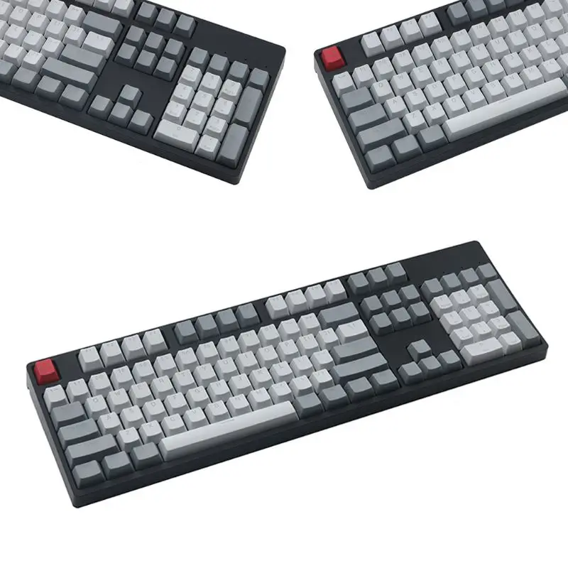 Винтажный стиль OEM профиль толстый PBT выстрел подсветка RGB колпачки клавиш серый