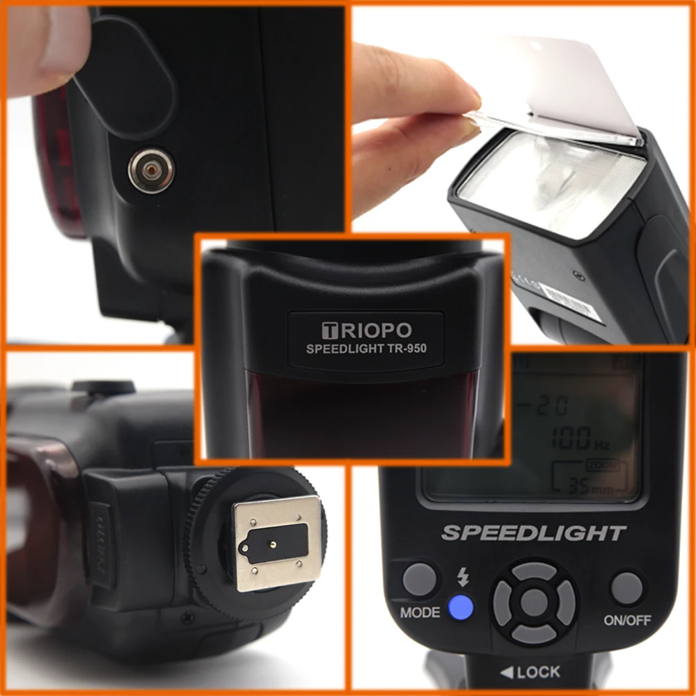 Triopo TR-950 вспышка светильник Speedlite для Fujifilm Olympus для Nikon Canon 650D 550D 450D 1100D 60D 7D 5D DSLR камеры Универсальный