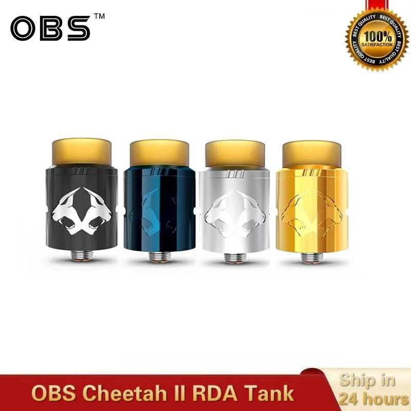 

Original OBS Cheetah II 2 RDA 22mm Tank Rda E- Cigarettes Rebuildable Dripping Atomizer Freestyle Coil Vaporizer Vape Tanks