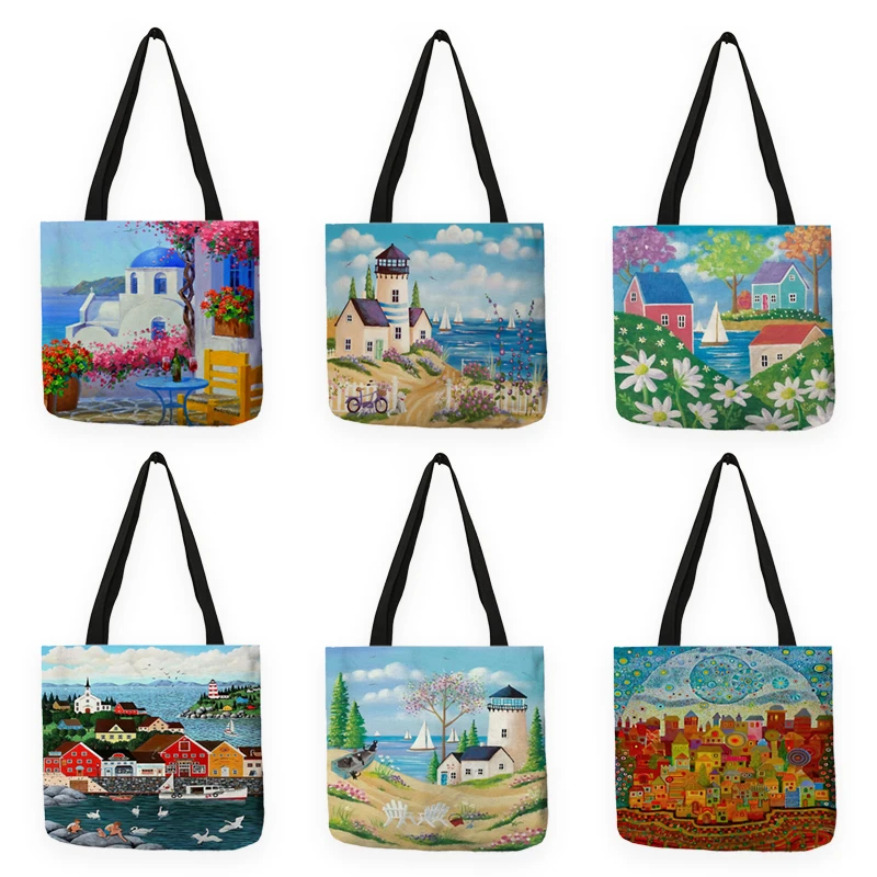 Красивые красочные строительные сумки для покупок складные многоразовые