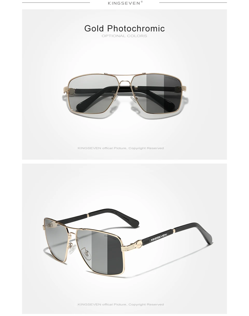 KINGSEVEN New Design Sunglasses Polarized Coating Lens 2022 Auto Reset Framework Driving Eyewear For Men/Women Oculos