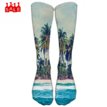 Повседневные носки для работы с морским пляжем и пейзажем; носки для работы в деловом стиле; длинные спортивные носки с объемным пейзажем и абстрактным принтом; зимние носки; calcetines;# ZB