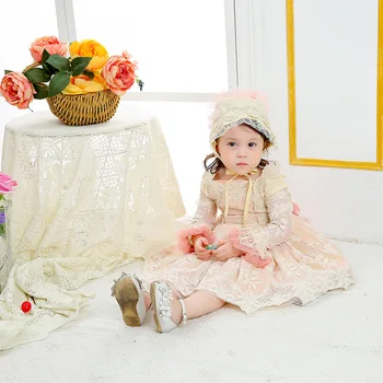

3Pcs Baby Girls Vintage Spanish Ball Gown Palace Lace Dresses Lolita Princess Dress for Girl Birthday Wedding Party Frocks