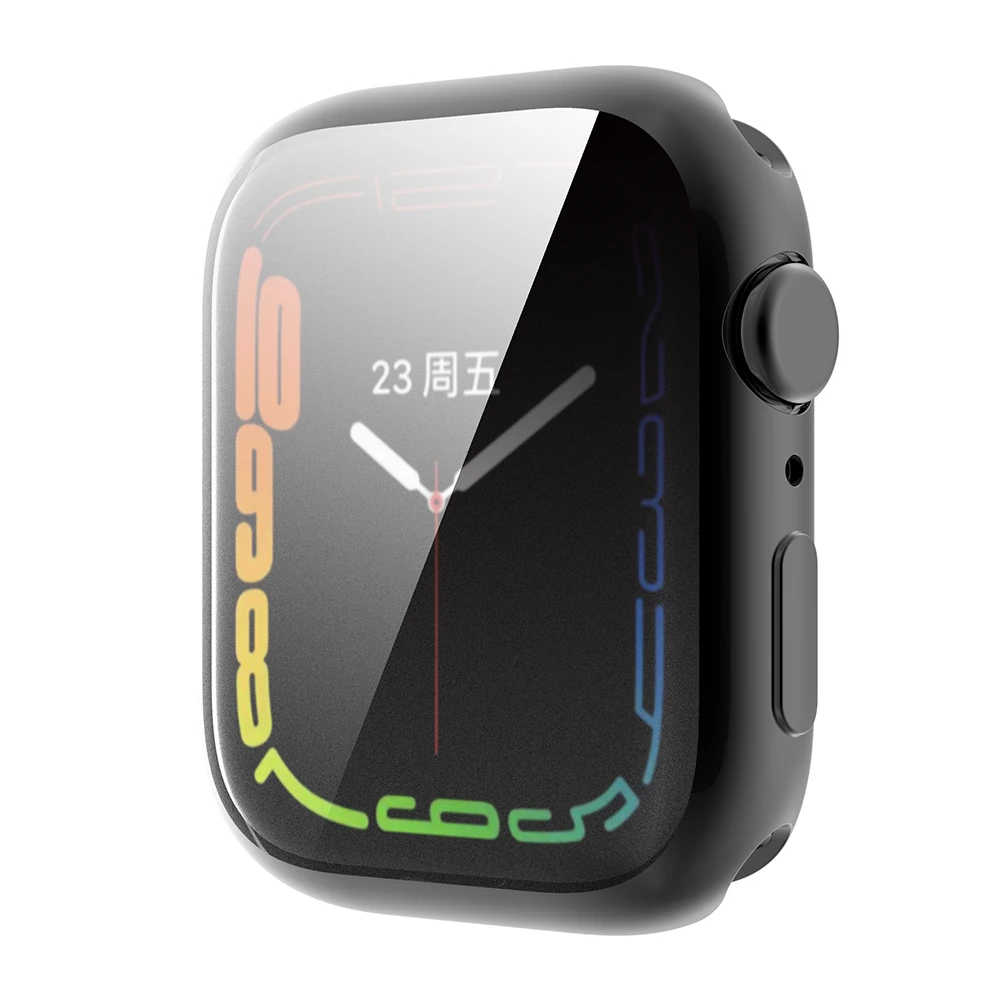 Для Apple i Watch Series 7 41 мм 45 чехол с защитой от внешнего света iWatch закаленное стекло +