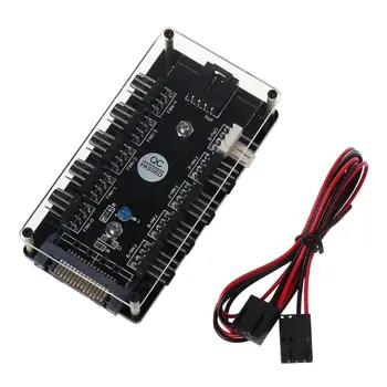 

Chassis Chassis Fan Hub 10 Port 12 V SATA to Fan-Header with 4 Pin PWM Controller Efficient Adhesive CPU Computer Cooling System