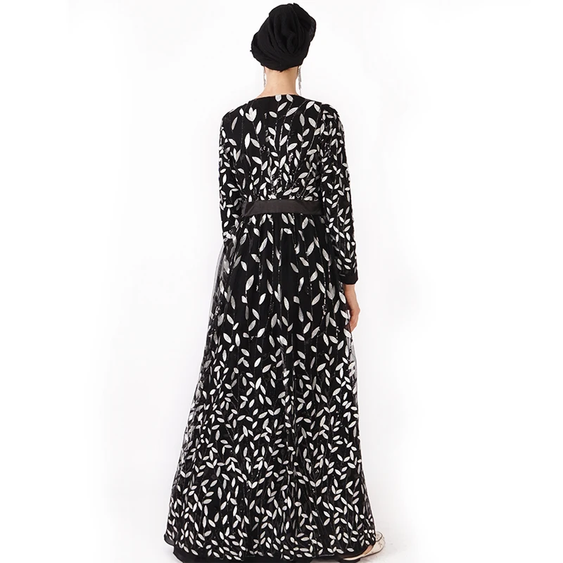 Блесток кафтан abaya Женская одежда в мусульманском стиле Дубай мусульманский хиджаб платье jilбаб Рамадан Elbise Абая для женщин Восточный халат из марокена Исламская одежда