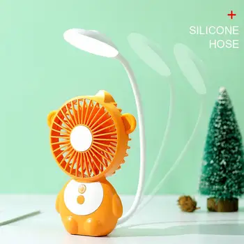 

Mokey Emergency Supply Mini Fan Portable USB Fan Air Conditioning Multi-Function Cartoon Handheld Fan Desk Lamp Travel Summer