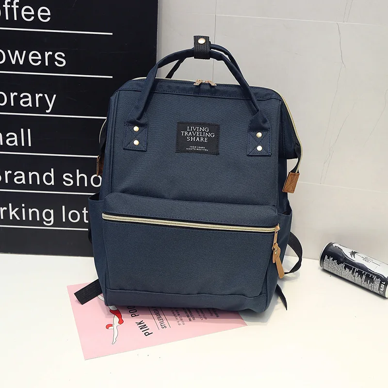 Рюкзак в японском стиле с кольцом для ноутбука, рюкзак женский мочила Feminina, рюкзак школьный рюкзак для девочек-подростков, рюкзак для подгузников Rugzak - Цвет: Navy Blue