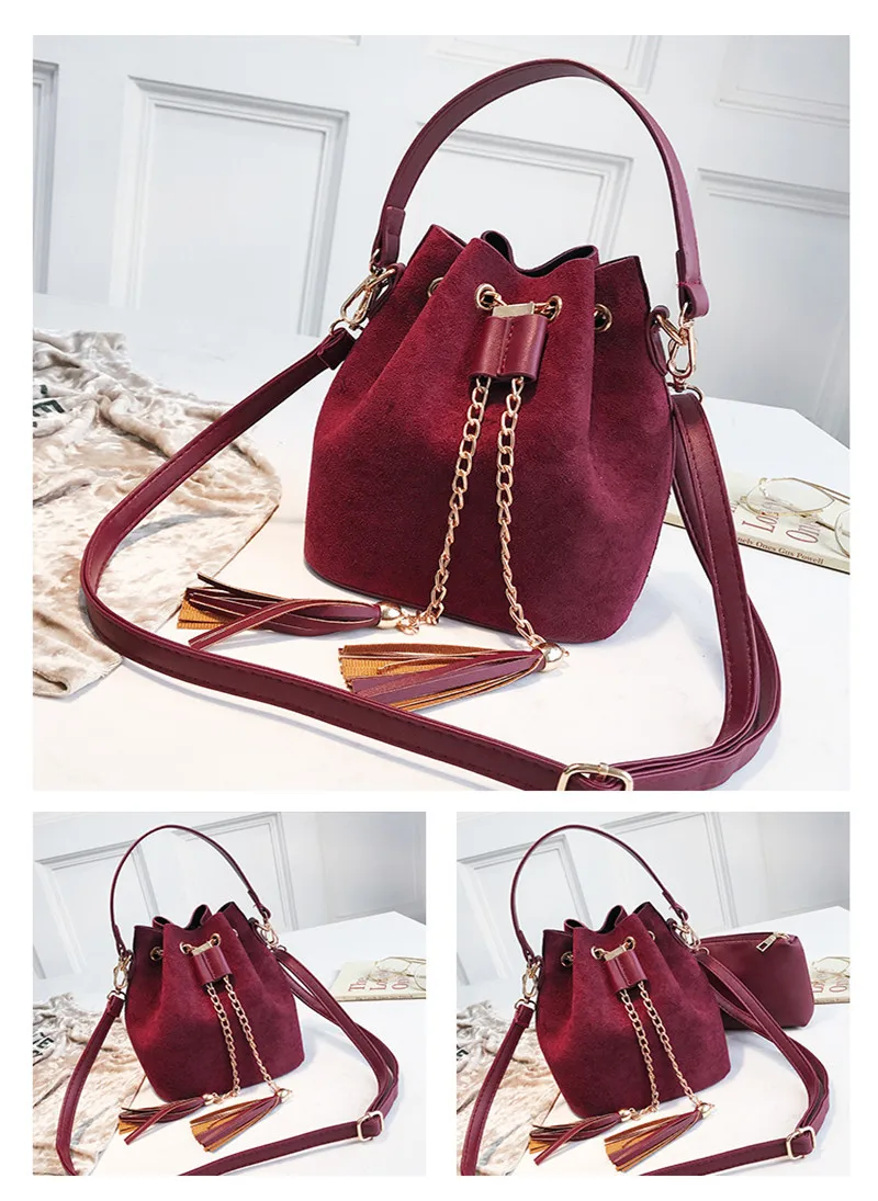 Leather Mini Crossbody Handbags Selena Bucket Bag For Women