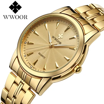 

2020 Montre Homme Mens Watches Luxury Highend Golden Quartz Wrist Watch Man Classic Dial Full Gold Steel Watch relogio masculino