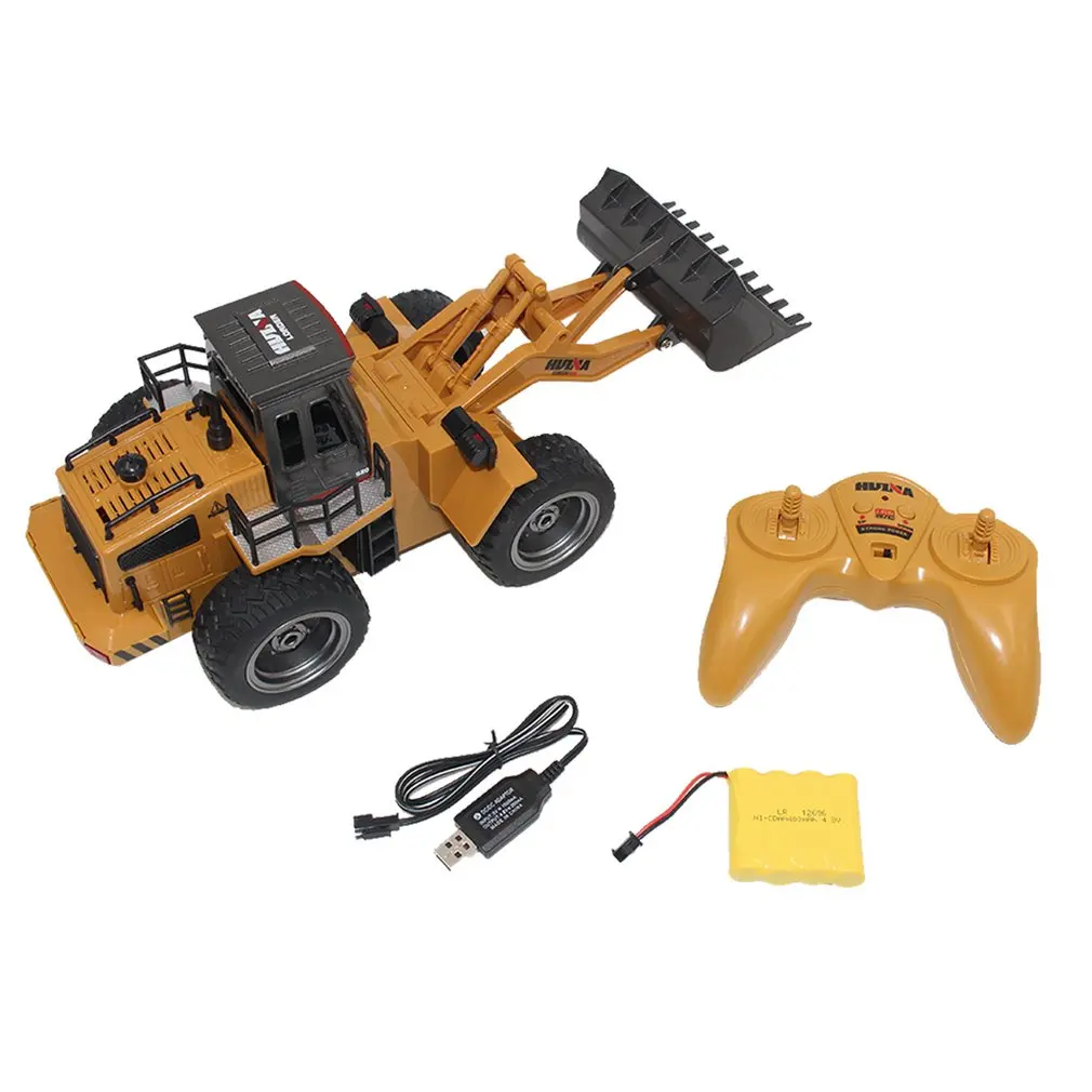 

1520 1:18 6CH Die-Cast Alloy Remote Control Bulldozer Engineering Truck Static Model Caterpillar Wheel Kids Educational Toy