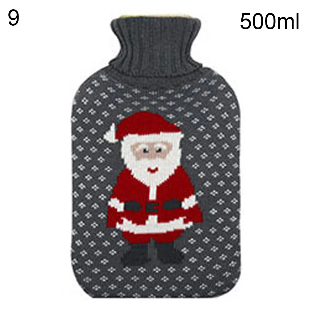 500/1500/2000 мл горячей воды мешок бутылки мультфильм вязаное покрывало больших Размеры тканевые домашние рождественские узоры