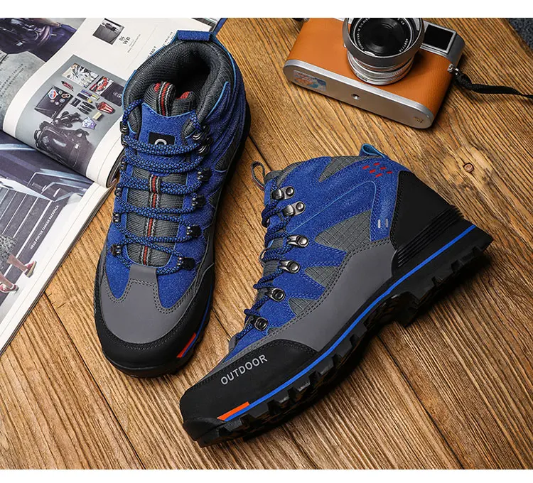 Men Waterproof Hiking Shoes Men's High Top Walking Mountain Climbing Shoes Slip Trekking Shoes For Men