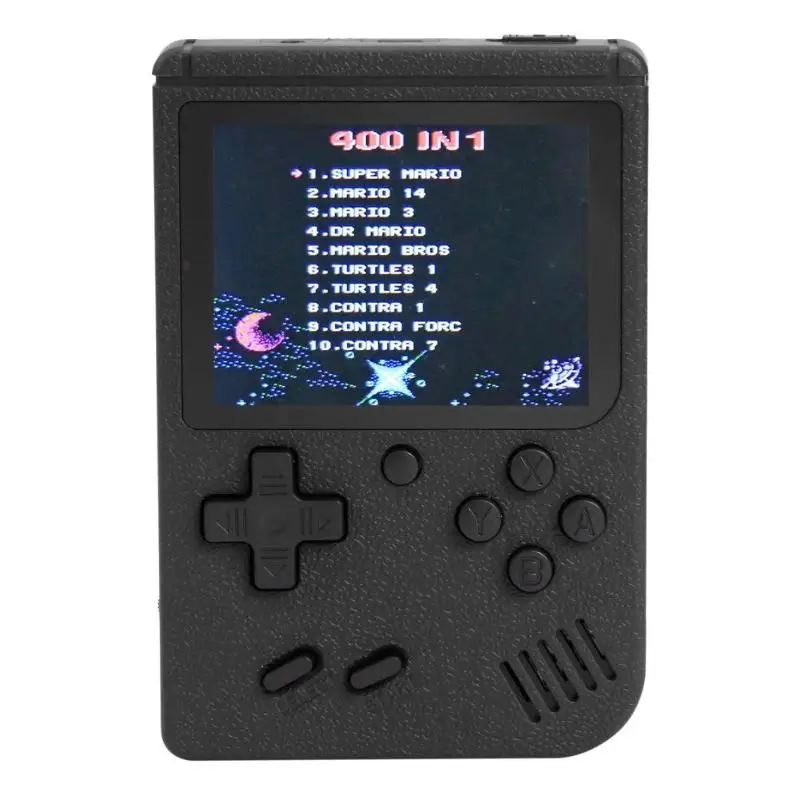 Ручной видео игровая консоль Встроенный 400 Ретро футболки с принтами на тему классических игр 3,0 дюймов Экран Портативный 8-битный игровой плеер геймпады для FC - Цвет: Черный